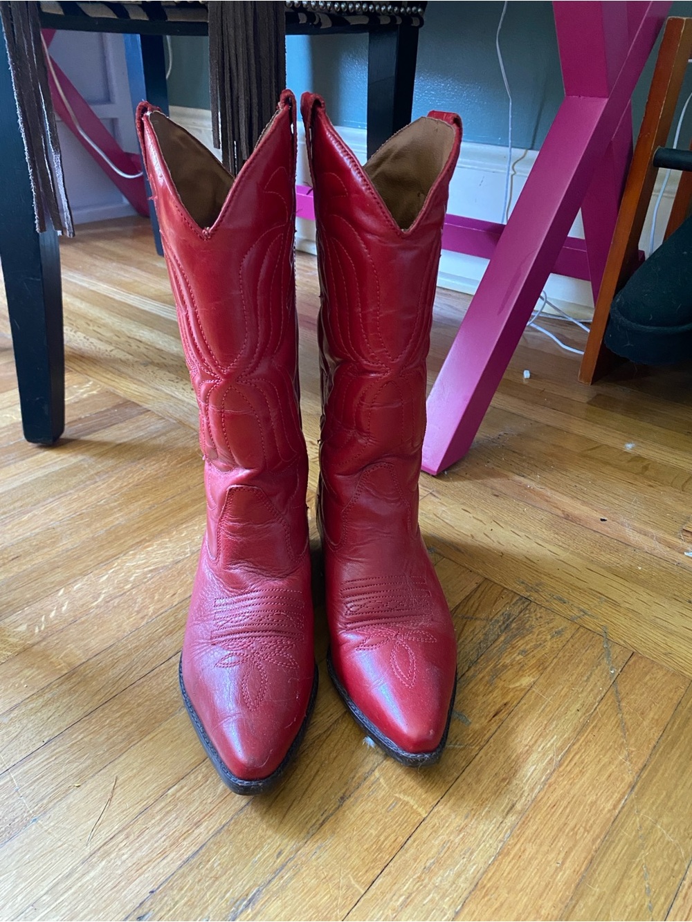 Red Leather Western Cowboy Boots - Women's Boot